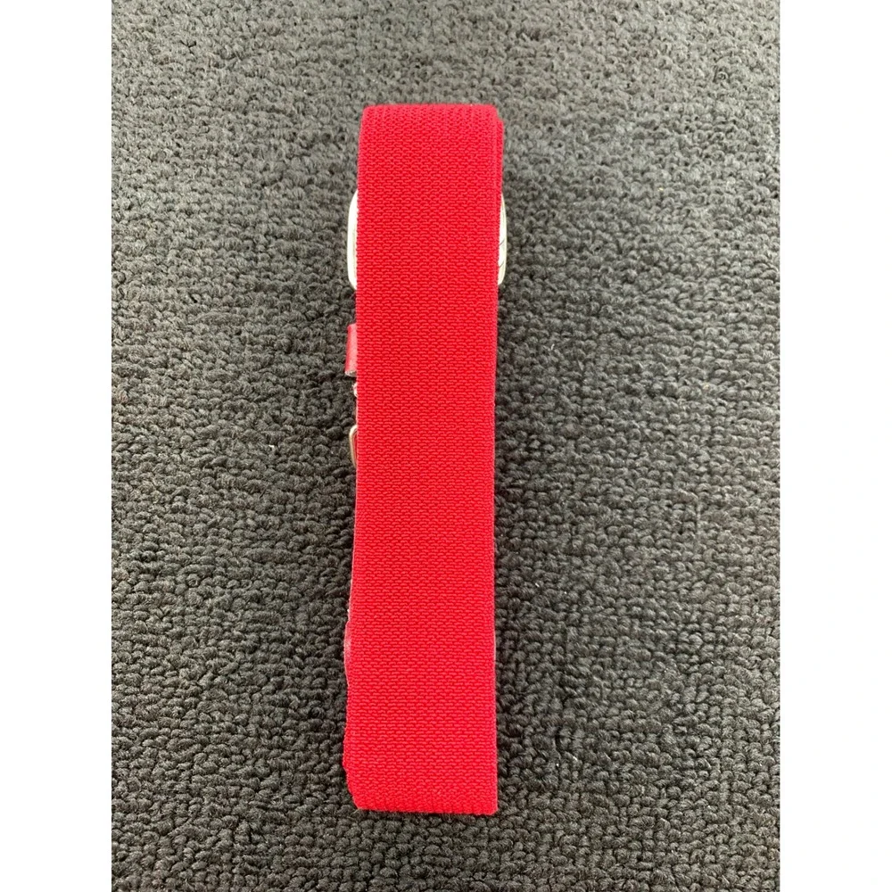 Kids Elastic Web Belt Red Adjustable Silver Buckle Casual Sports‎ Uniform